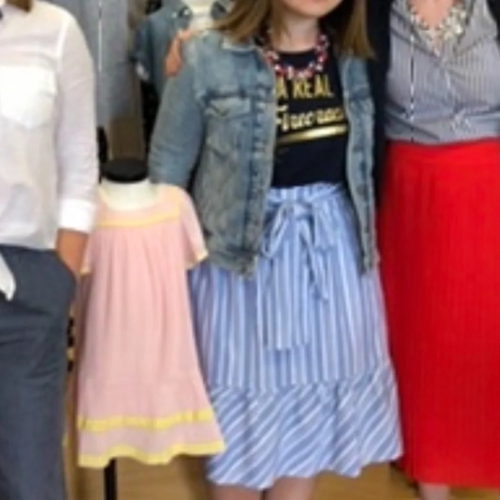 J. Crew striped bow midi skirt